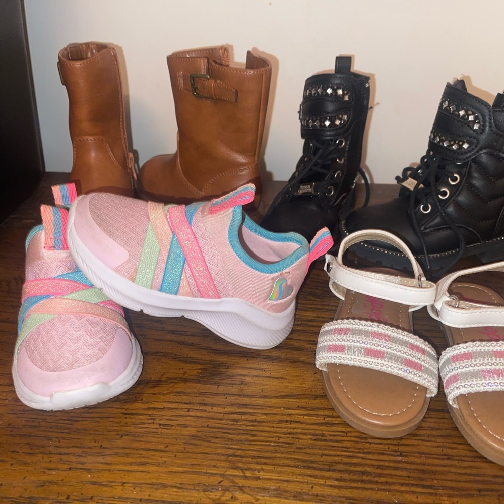 Kids Pink and Multicolor Sneakers